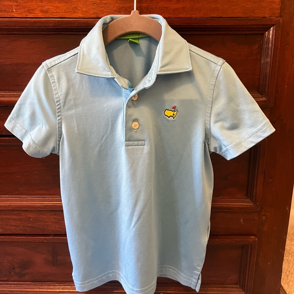 Polo, performance fabric, masters logo, size 2T